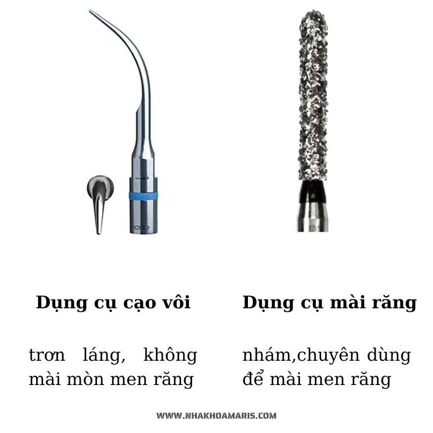 Dụng cụ cạo vôi KHÔNG làm mòn men răng, cạo vôi răng co
